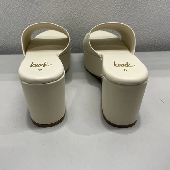 NEW BEEK Prinia Platform Heeled Sandals – Eggshell Size 6 – Leather, Han… - Picture 8 of 12